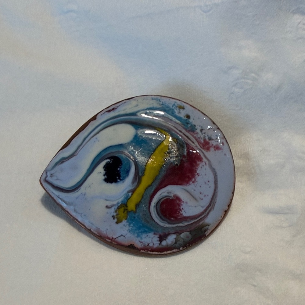 Vintage Meab Handmade Multicolor Brooch